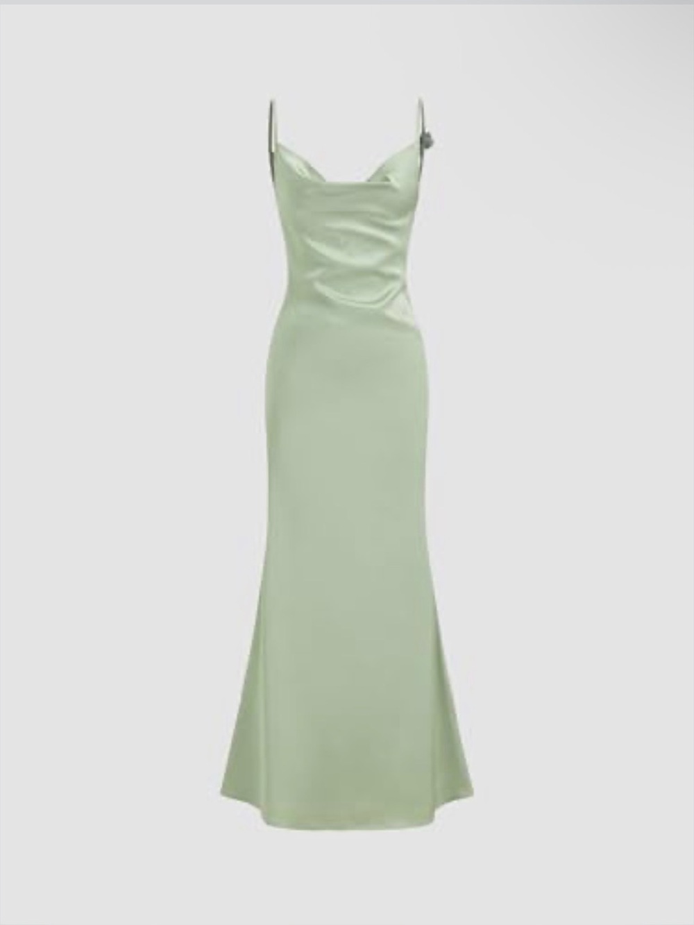 Satin Cowl Neck Slip Dress in Black